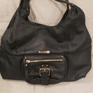 Michael Kors black shoulder hobo bag gold hardware